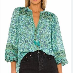 Spell SundownTeal Floral Blouse